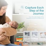 Pearhead Triple Sonogram Hatıra Fotoğraf Çerçevesi, Bebek Hatıra Resim Çerçevesi, Cinsiyetsiz Bebek Kreş Dekoru, Anneler Günü Aksesuarı, Beyaz