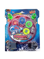 PECULIAR Metal Fusion Clash of Tornado Speed Top Stadyum Savaşı 4 Beyler ve 2 Fırlatıcı Tek Pakette (Çok Renkli)