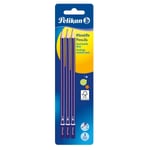 Pelikan 807418 Kurşun Kalem, 2B/B/HB İçinde, Blister Kart Üzerinde 3 Adet
