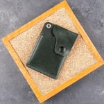 PELLE CRAFT EL YAPIMI MİNİMAL DİKEY KARTLIK YEŞİL-SİYAH