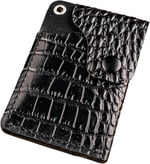 PELLE CRAFT EL YAPIMI MİNİMAL DİKEY KARTLIK SİYAH KROKODİL DESEN