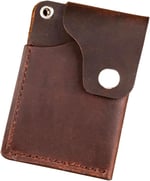 PELLE CRAFT EL YAPIMI MİNİMAL DİKEY KARTLIK KAHVERENGİ CRAZY