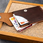 PELLE CRAFT EL YAPIMI MİNİMAL DİKEY KARTLIK KAHVERENGİ CRAZY