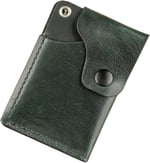 PELLE CRAFT EL YAPIMI MİNİMAL DİKEY KARTLIK YEŞİL-SİYAH
