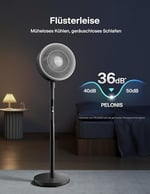 Pelonis Uzaktan Kumandalı Vantilatör, 36dB Sessiz Çalışma, Hız Ayarı, 60-111cm Ayarlanabilir Yükseklik, Dikey Hareket ve Yatay Eksende Salınım