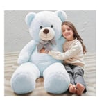 Peluş 120 cm Papyonlu Sevimli Ayı - Sevgiliye Özel Hediye Açık Mavi