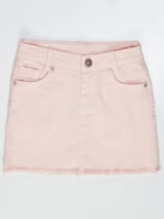 Pembe Denim Mini Kız Çocuk Etek