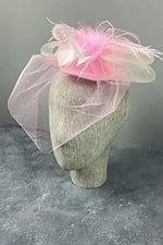 Pembe Grek Tüllü Vualet Parti Ve Nikah Şapkası Saç Aksesuarı