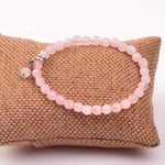 Pembe Kuvars Taşı Bileklik (6 mm) - Taş Sandığı