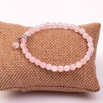 Pembe Kuvars Taşı Bileklik (6 mm) - Taş Sandığı