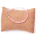 Pembe Kuvars Taşı Gümüş Bileklik - 4 mm Açık Renkli - Taş Sandığı