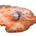 Pembe Kuvars Taşı Yüzük - Ayarlamalı - Taş Sandığı