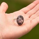 Pembe Kuvars Taşı Yüzük - Ayarlamalı - Taş Sandığı