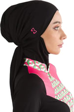 Pembe Logo Nakışlı Deniz Tesettür Bone STANDART