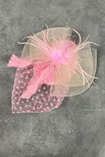 Pembe Puantiyeli Vualet Parti Ve Nikah Şapkası