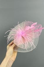 Pembe Puantiyeli Vualet Parti Ve Nikah Şapkası