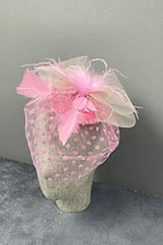 Pembe Puantiyeli Vualet Parti Ve Nikah Şapkası
