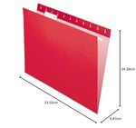 Pendaflex Geri Dönüşümlü Askılı Klasörler, Mektup Boyutu, Kırmızı, 1/5 Kesim, 25/BX (81608)