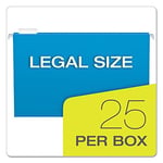 Pendaflex Geri Dönüşümlü Askılı Klasörler, Yasal Boyut, Çeşitli Renkler, 1/5 Kesim, 25/BX (81632)