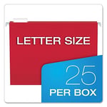 Pendaflex Geri Dönüşümlü Askılı Klasörler, Mektup Boyutu, Kırmızı, 1/5 Kesim, 25/BX (81608)