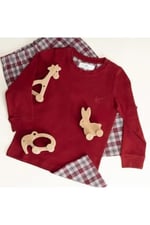 Penelope Kız Çocuk Pijama Takımı, 5-6 Yaş, Bordo