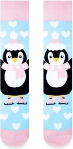 Penguen Kalpler Pembe Renkli Çorap Pembe Standart