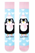 Penguen Kalpler Pembe Renkli Çorap Pembe Standart