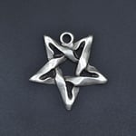 Pentagram Örme Zincir Kolye - Gümüş Kaplama - Erkek Kadın Kolye - No:1388