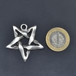 Pentagram Örme Zincir Kolye - Gümüş Kaplama - Erkek Kadın Kolye - No:1388
