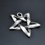 Pentagram Örme Zincir Kolye - Gümüş Kaplama - Erkek Kadın Kolye - No:1388
