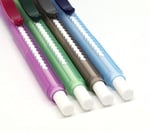 Pentel Clic Eraser 2 Sürgülü Kalem Silgi Şeffaf Gövdeli, Kırmızı