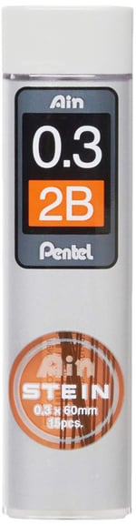 Pentel Mekanik Kurşun Kalem Ucu, 15 Adet, 0.3 mm, 2B - Seçenekler: 2B, B, H, HB