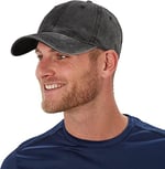 Perlotus Unisex Siyah Pamuklu Eskitme Şapka Ayarlanabilir Spor Şık Tasarım Organik Malzeme