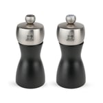 Peugeot 2/21283 Fidji karabiber/tuz değirmeni ahşap, 5,2 x 5,2 x 12 cm, mat siyah