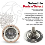 Peugeot Paris Tuz Değirmeni U-Select | Doğal 18 İla 40 Cm | Dekomiro Hediye Seti İle 100 Gr. Luisenhaller Derin-Tuz, Doğal, 5.5X5.5X12 Cm