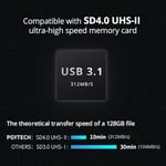 PGYTECH CreateMate SD/Micro SD kart okuyucu, USBC 312MB/s hızlı, siyah | USB3.1 SD 4.0 Bellek Depolama Kutusu İkisi Bir Arada Tak ve Çalıştır, IP54 Koruma Su Geçirmez Kılıf