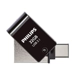 Philips 2'si 1 arada OTG Edition Ultra Speed USB-C/USB 3.1 çift USB flash sürücü USB bellek 32 GB PC, dizüstü bilgisayar, bilgisayar, (Android) akıllı telefon, tablet, ultra - Seçenekler: 32 GB, 128GB