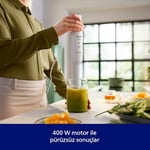 Philips 3000 Serisi El Blenderi ve Ölçü Kabı, 400W Motor, ProMix Teknolojisi, Sıçramayı Önleyen Bıçak Koruması, Ergonomik Tutuş, Kompakt Tasarım (HR2520/00)