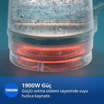 Philips 5000 Serisi Çay Makinesi - Otomatik Sıcak Tutma, 2,2L Ekstra Geniş Kapasite, 0,9L Cam Demlik, 1900W Güç (HD7360/00)