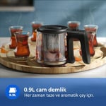 Philips 5000 Serisi Çay Makinesi - Otomatik Sıcak Tutma, 2,2L Ekstra Geniş Kapasite, 0,9L Cam Demlik, 1900W Güç (HD7360/00)