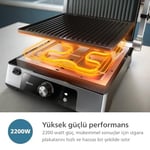 Philips 5000 Serisi Izgara ve Tost Makinesi - Ayarlanabilir sıcaklık, Geniş ızgara yüzeyi ve Yüksek Güç performansı, Çıkarılabilir yapışmaz plakalar ve yağ tepsisi (HD6301/90)