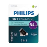 Philips 64GB OTG Dual Drive Type-C ve USB Flash Bellek