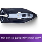 Philips 7000 Serisi Buharlı Ütü - 2800W, SteamGlide Plus Taban, 250 g Güçlendirme, 50 g/dk Sürekli Buhar, Otomatik Kapanma, Hızlı Kireç Temizleme (DST7 - Seçenekler: DST7030/20, DST7040/80, DST7020/20