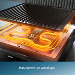 Philips 7000 Serisi Izgara ve Tost Makinesi, Hassas Dijital Kontrol, Izgara için Tam Açılır, Ayarlanabilir Çıkarılabilir Plakalar, HD6307/70