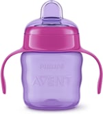 Philips Avent Eğitici Damlatmaz Bardak, 6 Ay+, Kız Bebekler için, Yumuşak Silikon Uç, Kolay Tutuş, Sızdırmaz Tasarım, Bulaşık Makinesinde Yıkanabilir, 200 ml, SCF551/03