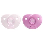 Philips Avent Soothie Emzik, 0‑6 Ay Kız Bebekler için, 2’li Paket, Ortodontik Silikon, BPA İçermez, Tek Parça Tasarım, Hastane Onaylı, Taşıma Kutulu, SCF099/22