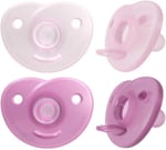 Philips Avent Soothie Emzik, 0‑6 Ay Kız Bebekler için, 2’li Paket, Ortodontik Silikon, BPA İçermez, Tek Parça Tasarım, Hastane Onaylı, Taşıma Kutulu, SCF099/22