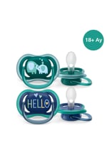 Philips Avent Ultra Air Emzik, 18 Ay+, Erkek Bebekler için, 2’li Paket, Ortodontik Silikon, Geniş Hava Delikli, Mikrodalga Sterilize Edilebilir, BPA İçermez, SCF349/18