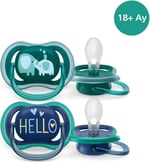Philips Avent Ultra Air Emzik, 18 Ay+, Erkek Bebekler için, 2’li Paket, Ortodontik Silikon, Geniş Hava Delikli, Mikrodalga Sterilize Edilebilir, BPA İçermez, SCF349/18