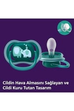 Philips Avent Ultra Air Emzik, 18 Ay+, Erkek Bebekler için, 2’li Paket, Ortodontik Silikon, Geniş Hava Delikli, Mikrodalga Sterilize Edilebilir, BPA İçermez, SCF349/18